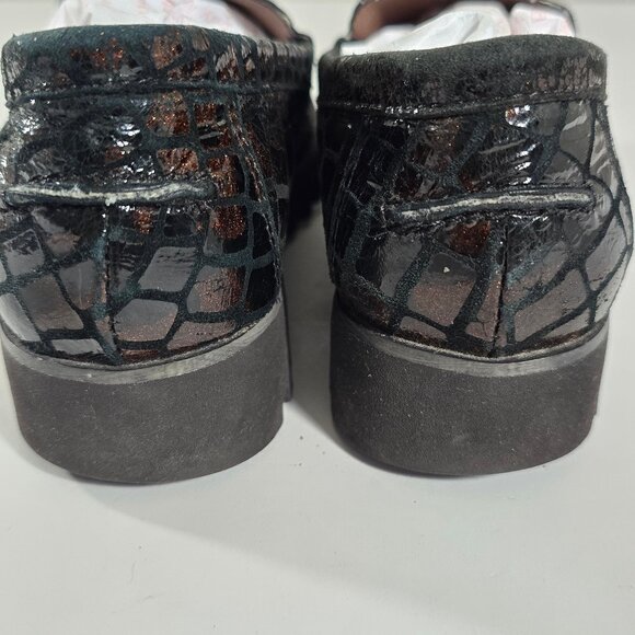 Donald J Pliner Rio 66 Leather Loafer Womans Size 7 M Croc Reptile Snake Slip On - Picture 8 of 13